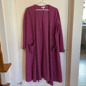 Lularoe Pink Sarah along Cardigan Size M
